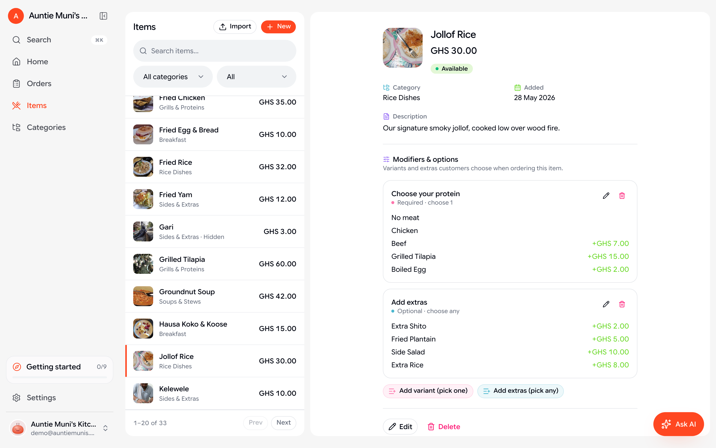 The Kanteen menu builder